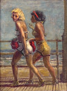 Two Girls on Boardwalk by Reginald Marsh