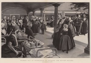 Market Day at Middelburg in Holland, the Butter Sellers by Reginald Thomas Cleaver