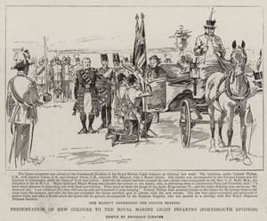 Presentation of New Colours to the Royal Marine Light Infantry, Portsmouth Division by Reginald Thomas Cleaver