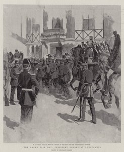The Grand Prix Day, President Loubet at Longchamps by Reginald Thomas Cleaver