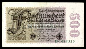 Papiermark of the Weimar Republic, post World War I hyperinflation era (1921-24)