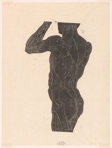 Anatomical Study of the Back and Gluteal Muscles of a Man in Silhouette