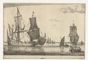 Inland Water with a Flute Ship (series: Thirteen Scenes with Ships) by Reinier Nooms
