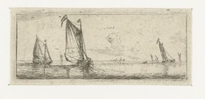 Small Seascape with Two Barques (Small Seascapes) by Reinier Nooms