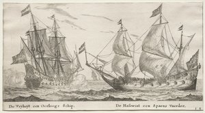 Ships of Amsterdam: The Freedom, a Man-of-War. The Wolf Hound, a Spanish Vessel by Reinier Nooms