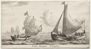 Ships of Amsterdam: Two Pier Boats by Reinier Nooms