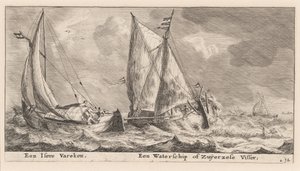 An "Isere" Vessel and a Waterschip or Zuiderzee Fishing-Boat by Reinier Nooms, called Zeeman