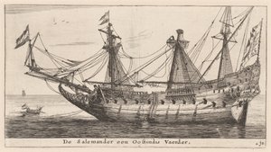 The "Salemander," an East-Indian Merchantman by Reinier Nooms, called Zeeman