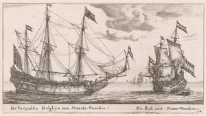 The "Vergulde Dolphyn," a Large Merchant Vessel, and the "Kat," a Flute by Reinier Nooms, called Zeeman