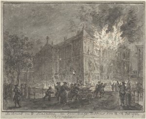 Fire in the Town Hall of Amsterdam, 1762 by Reinier Vinkeles (I)