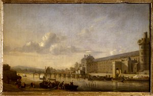View of the Seine with the South Facade and the Grand Gallery of the Louvre
