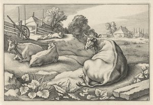 Meadow with Three Lying Cows (Diversa Animalia Quadrupedia)