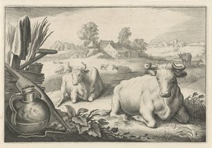Meadow with Two Lying Cows (Diversa Animalia Quadrupedia) (series title)