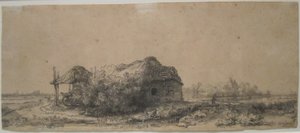 Landscape with Cottage and Haybam by Rembrandt