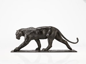 Panther walking, rear leg raised, c.1904