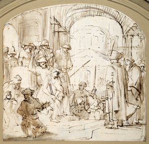 Christ Mocked by Rembrandt Harmensz. van Rijn (school of)