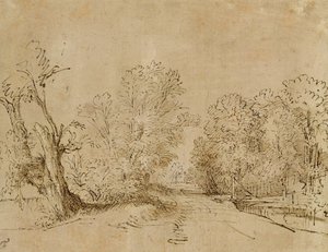 A Wooded Road by Rembrandt van Rijn