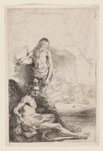 Male Nude Seated and Standing, c.1646