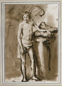 Male Nude, Upright by Rembrandt Harmensz. van Rijn