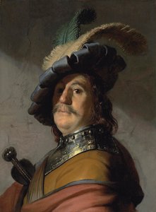 Portrait of a Man with a Breastplate and a Feathered Beret