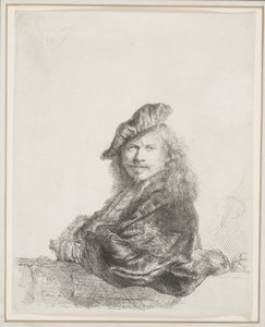 Rembrandt Leaning on a Stone Sill: Half Length