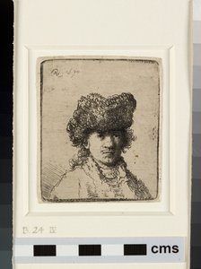Self-portrait in a fur cap by Rembrandt van Rijn