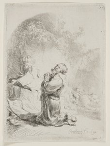 St. Jerome Praying: Arched Print