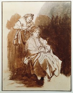 Young woman at her toilet. An old maid