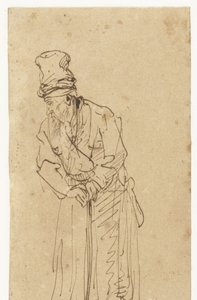 Old Man Leaning on a Stick by Rembrandt van Rijn (school of)