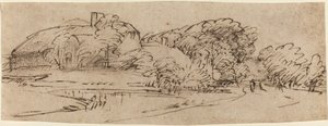 A Landscape with Farm Buildings among Trees by Rembrandt van Rijn