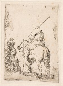 A Turbaned Soldier on Horseback by Rembrandt van Rijn