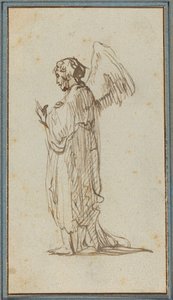 Angel Standing by Rembrandt van Rijn