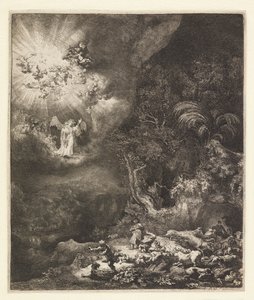 Annunciation to the Shepherds by Rembrandt van Rijn