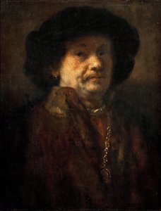 Self-Portrait in a Fur Coat with Gold Chain and Earring