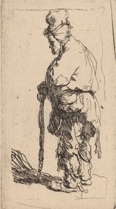 Beggar Leaning on a Stick, Facing Left