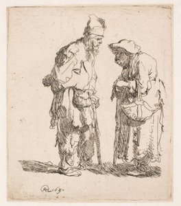 Beggar Man and Beggar Woman Conversing by Rembrandt van Rijn