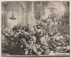 Christ Driving the Money Changers from the Temple by Rembrandt van Rijn