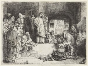 Christ Preaching by Rembrandt van Rijn