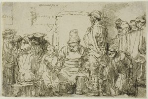 Christ Seated Disputing with the Doctors by Rembrandt van Rijn
