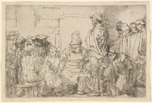 Christ Seated Disputing with the Doctors by Rembrandt van Rijn