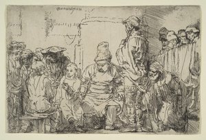 Christ Seated Disputing with the Doctors by Rembrandt van Rijn