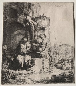 Christ and the Woman of Samaria Among Ruins