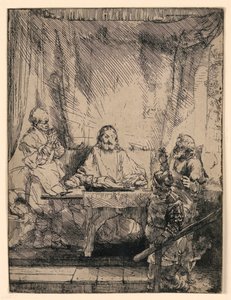 Christ at Emmaus: The Larger Plate by Rembrandt van Rijn