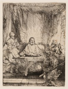 Christ at Emmaus: The Larger Plate by Rembrandt van Rijn