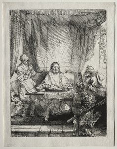 Christ at Emmaus: The Larger Plate by Rembrandt van Rijn