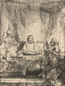 Christ at Emmaus: The Larger Plate by Rembrandt van Rijn
