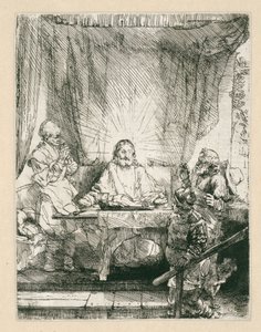 Christ at Emmaus: The Larger Plate by Rembrandt van Rijn
