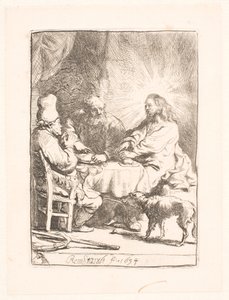 Christ at Emmaus: the smaller plate by Rembrandt van Rijn