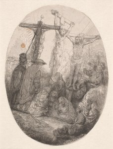 Christ Crucified Between the Two Thieves: an Oval Plate by Rembrandt van Rijn