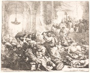 Christ Driving the Money-Changers from the Temple by Rembrandt van Rijn
